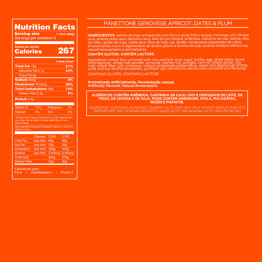 PANETTONE GENOVESE APRICOT, DATES & PLUM 26.4 oz