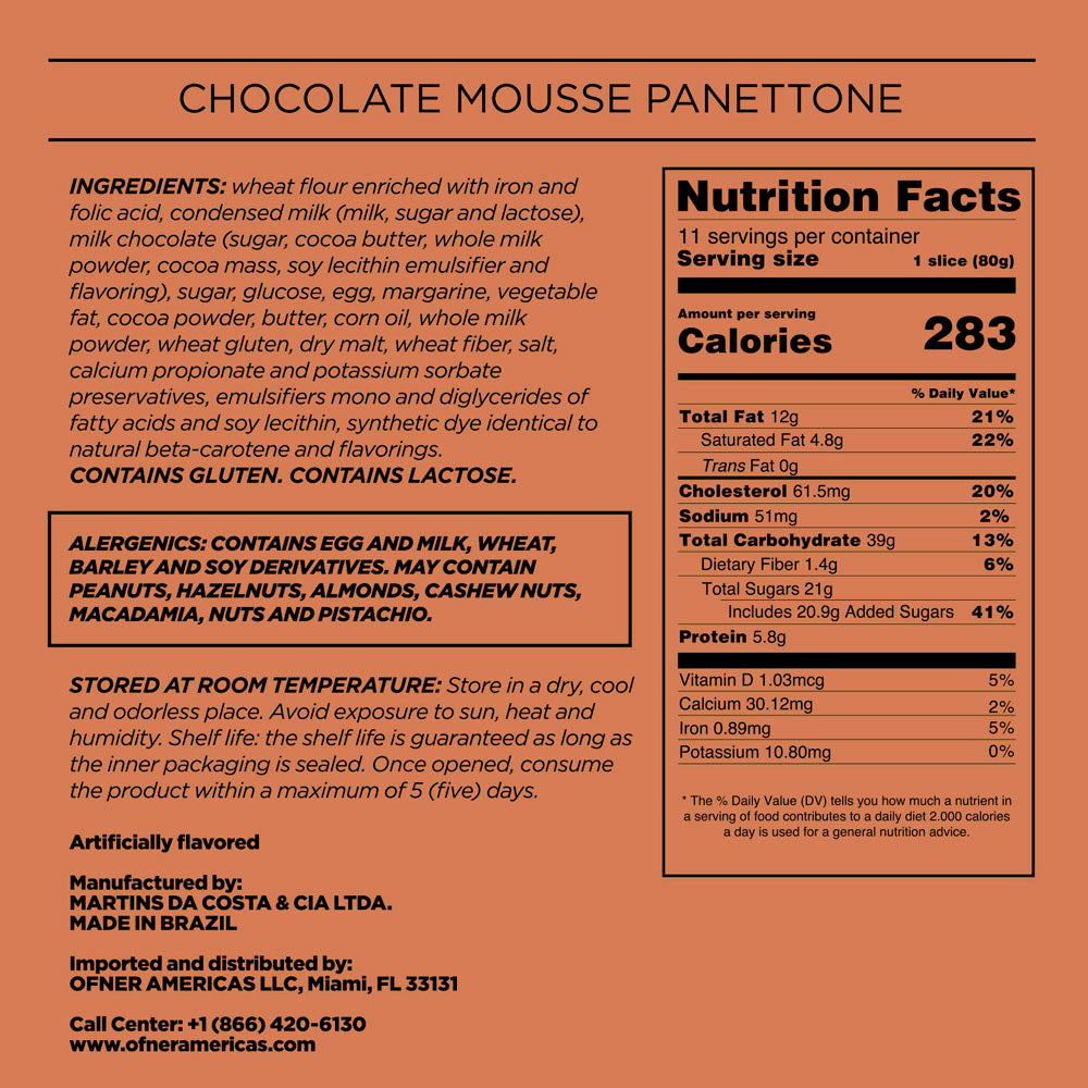 PANETTONE CHOCOLATE MOUSSE 31,7 oz