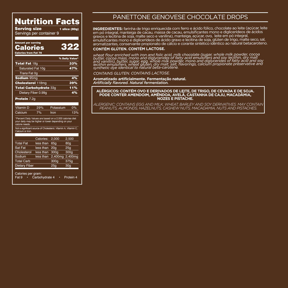 PANETTONE GENOVESE CHOCOLATE DROPS 24.6 oz