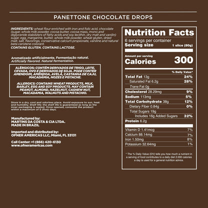 PANETTONE CHOCOLATE DROPS 17,6 oz